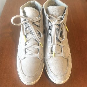Sorel Out N About Wedge Boot 8.5 Grey Suede Leather Wedge Sneakers